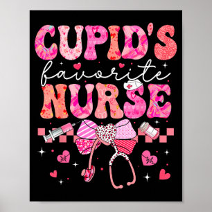 Valentines Day Cud’s Favorite Nurse Heart Girl Wom Poster