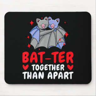 Valentine's Day Cuddling Cute Bats Couple Bat Vale Mouse Pad
