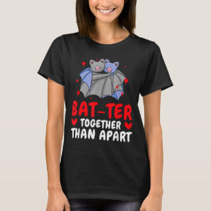 Valentine's Day Cuddling Cute Bats Couple Bat Vale T-Shirt
