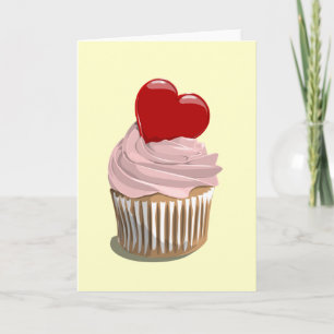 Valentine's day cupcake greeting card