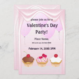 Valentine's Day Cupcake Party Invitation
