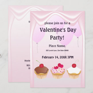 Valentine's Day Cupcake Party Invitation