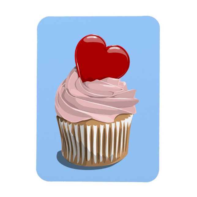 Valentine's day cupcake premium magnet (Vertical)