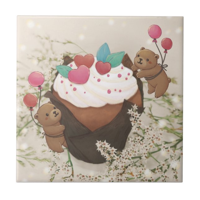 Valentine's Day: Cupcake & Teddy Bears Tile (Front)