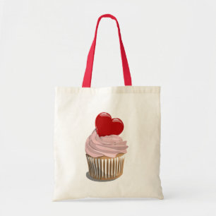 Valentine's day cupcake tote bag