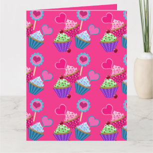 Valentine's Day Cupcakes Greeting Card