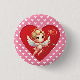 Valentines Day Cupid 1 Inch Round Button