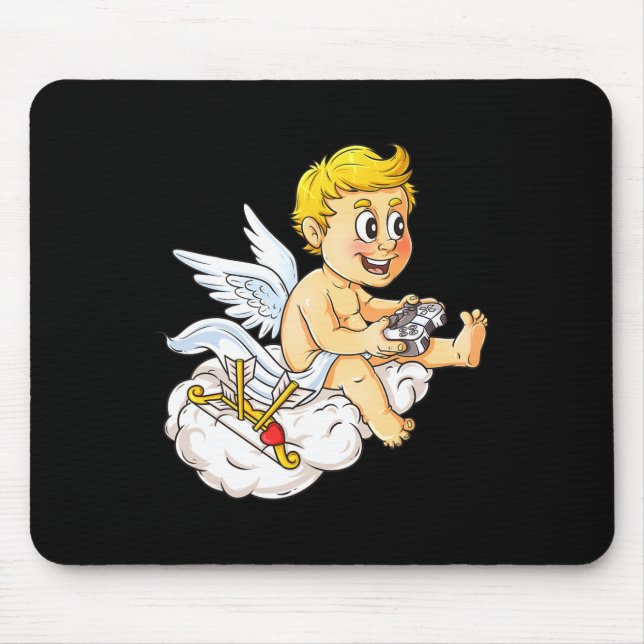 Valentines Day Cupid Video Gamer Controller Boys K Mouse Pad (Front)
