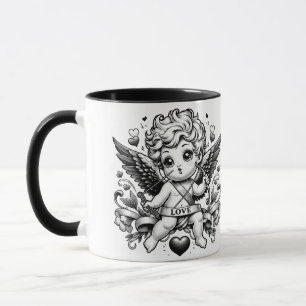 Valentine's Day cupid with roses and dove Mug
