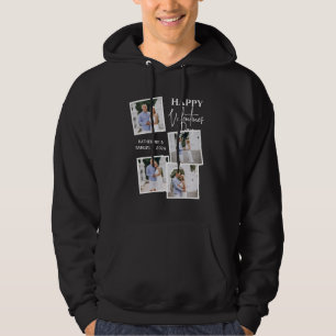 Valentine's Day Custom 4 Photo Collage & Name Hoodie