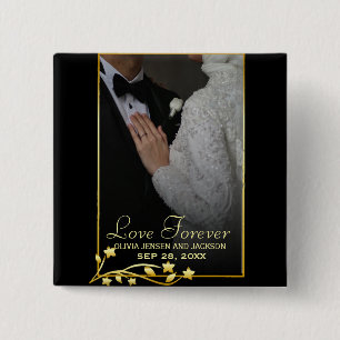 Valentine's Day Custom Couple Photo 2 Inch Square Button