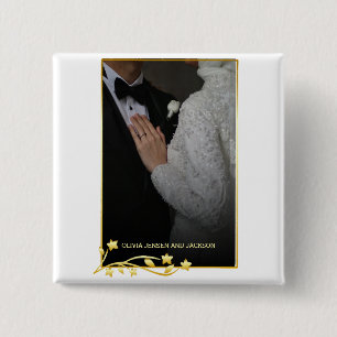 Valentine's Day Custom Couple Photo 2 Inch Square Button