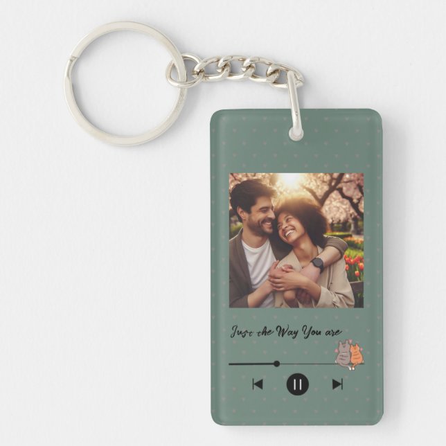 Valentine's Day Custom Photo Keychain  (Front)