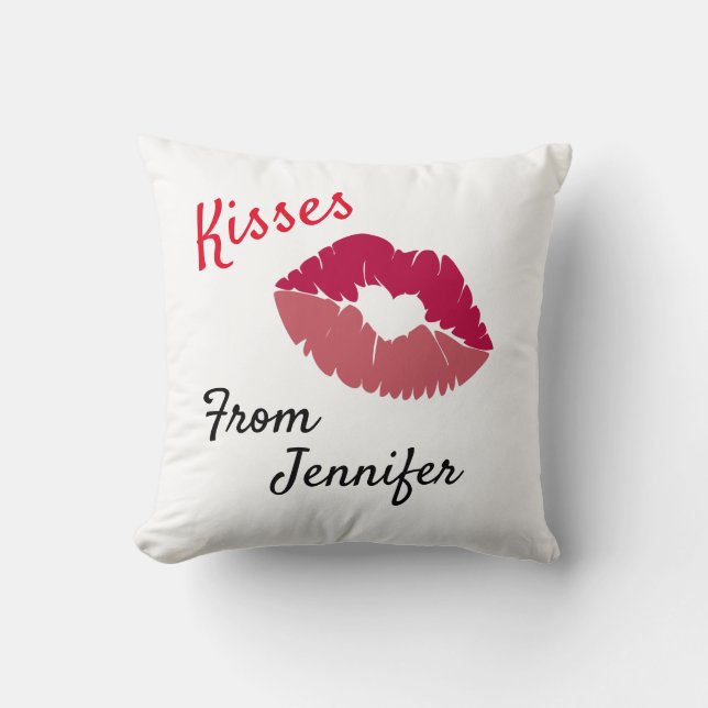 Valentine's Day Customizable Kiss Pillow (Front)