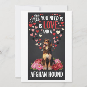 Valentine's Day Cute afghan hound Photo Cuddle  Holiday Card