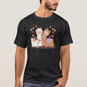 Valentines Day Cute Alpaca Boyfriend Girlfriend T-Shirt