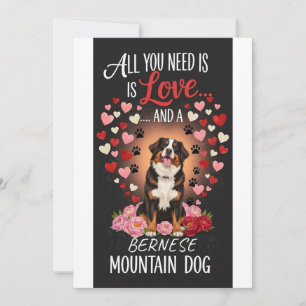 Valentine's Day cute bernese mountain dog Photo Holiday Card