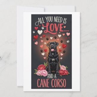 Valentine's Day cute cane corso dog Photo   Holiday Card