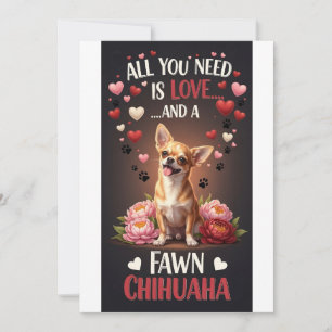 Valentine's Day Cute chihuaha Photo Cuddle  Holiday Card