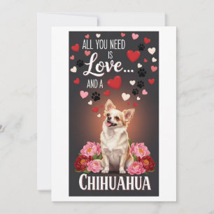 Valentine's Day Cute Chihuahua Photo cuddle Holiday Card