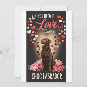 Valentine's Day cute choc labrador dog Photo  Holiday Card