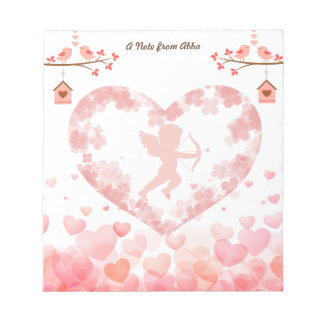 Valentine's Day Cute Cupids and Red Hearts  Notepad