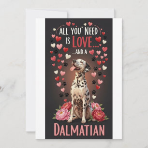 Valentine's Day Cute dalmation Photo Cuddle  Holiday Card
