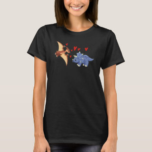 Valentines Day Cute Dinosaurs  Boyfriend Girlfrien T-Shirt