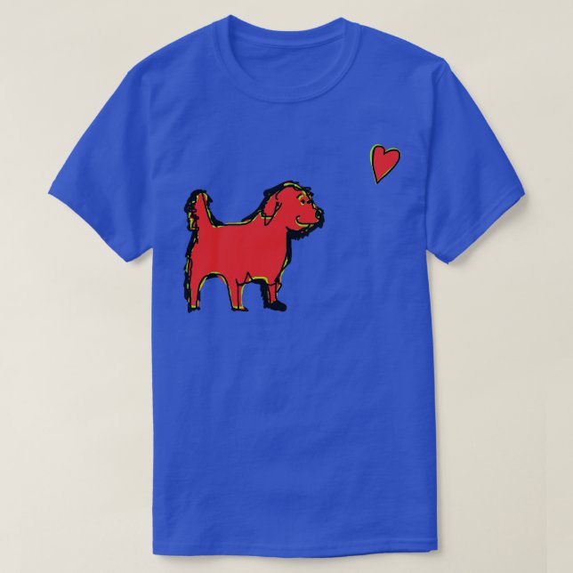 Valentines Day Cute Dog Found Red Heart T-Shirt (Design Front)