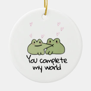 Valentine's Day Cute Frog Love Couple Ornament