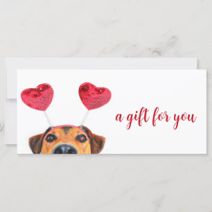 Valentine's Day Cute Fun Dog Headband Gift Card