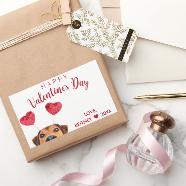 Valentine's Day Cute Funny Dog Heart Headband Sticker (Gifting)