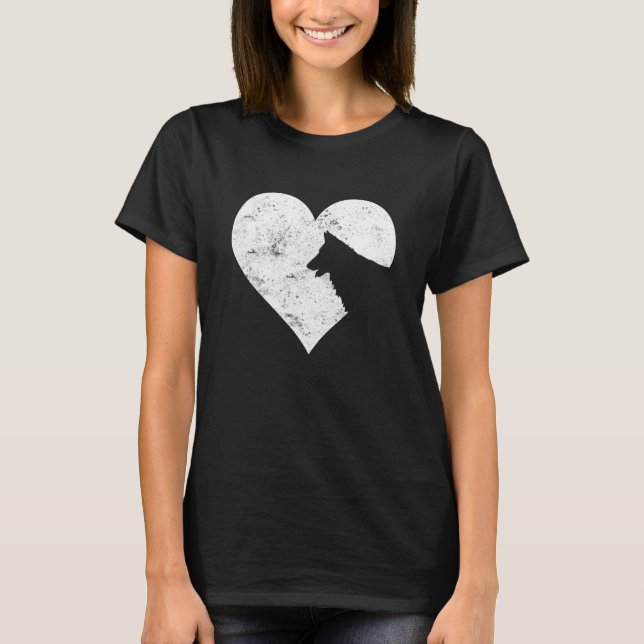 Valentine's Day Cute German Shepherd Dog Lover Dog T-Shirt (Front)