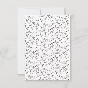 Valentines Day Cute Hand Drawn Hearts Black White Card