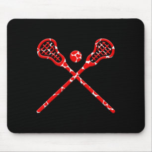 Valentine's Day Cute Heart Lacrosse Lover Sports P Mouse Pad