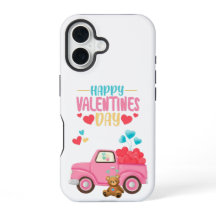 Valentine's Day Cute Hearts Pink Truck Teddy Bear