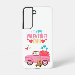 Valentine's Day Cute Hearts Pink Truck Teddy Bear Samsung Galaxy Case