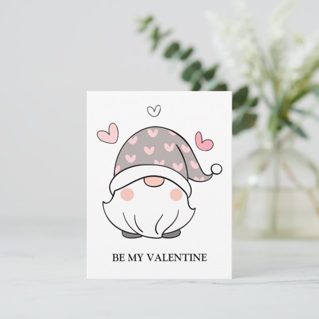 Valentines Day Cute Love Holiday Gnome Card (Standing Front)