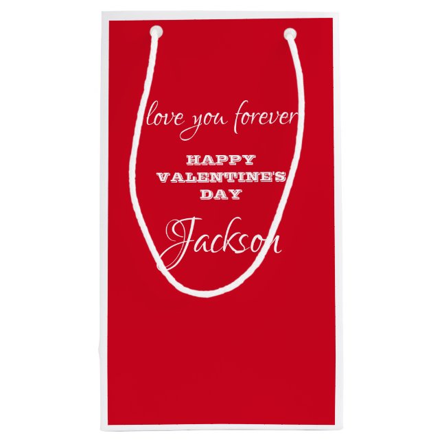 Valentine's Day Cute Modern Personalized For Him Small Gift Bag (Back)