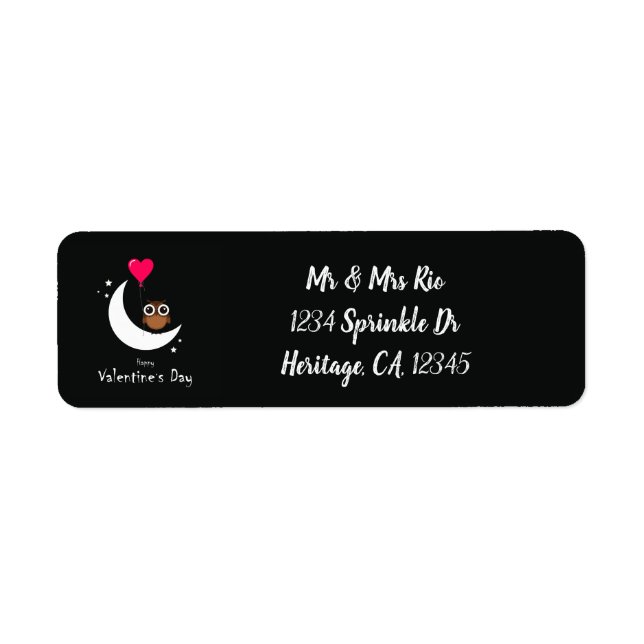 Valentine's Day Cute Owl Address (Front)