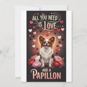 Valentine's Day Cute papillon Photo Cuddle  Holiday Card
