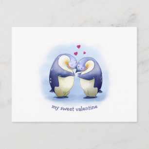 Valentine's Day Cute Penguin Couple Postcard