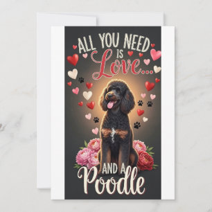 Valentine's Day Cute poodle Photo Cuddle  Holiday Card