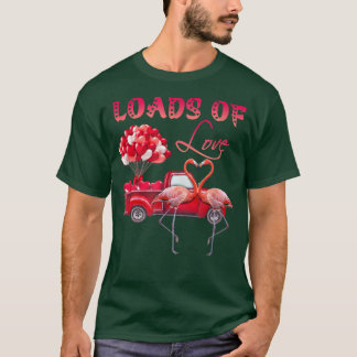 Valentines Day Cute Truck Flamingo Costume Boys Gi T-Shirt
