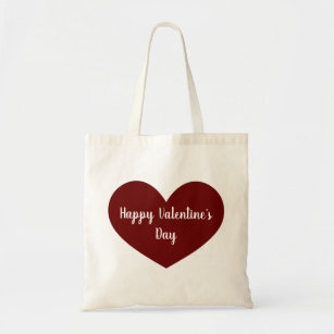 Valentine's Day Cute Typography Red Heart Tote Bag