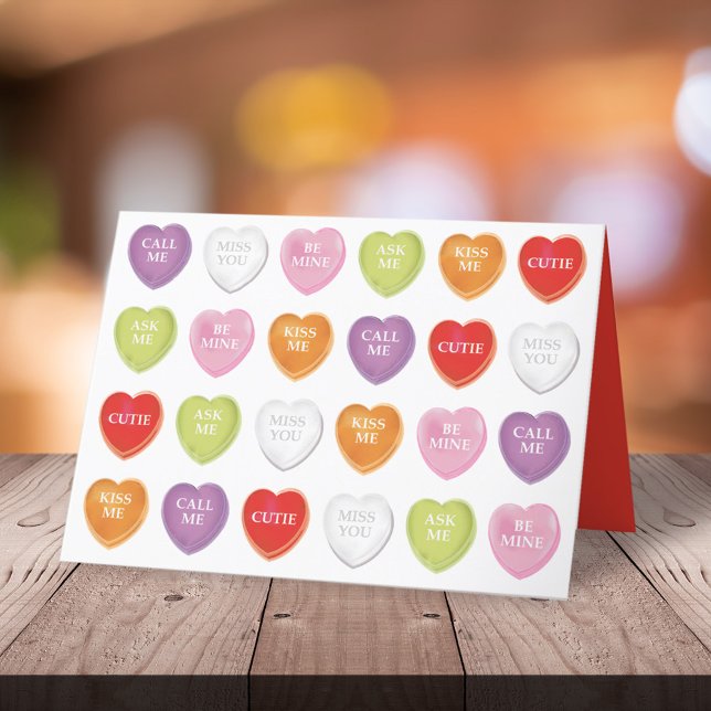 Valentine's Day Cute Whimsical Conversation Hearts Holiday Card (Creator Uploaded)
