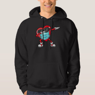 Valentines Day Dabbing Heart Funny Boys Girls Kid Hoodie