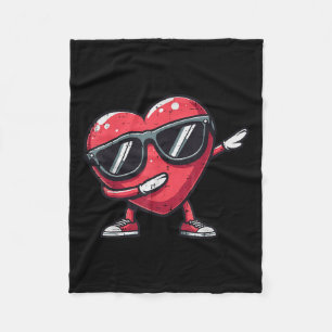Valentines Day Dabbing Heart Funny Dance Boys Girl Fleece Blanket