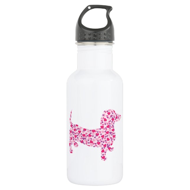 Valentine's Day Dachshund 532 Ml Water Bottle (Front)