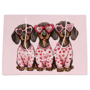 Valentines Day Dachshund Dogs Large Gift Bag
